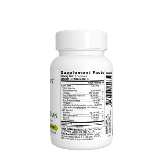 Bioptimizers Gluten Guardian Bottle facts